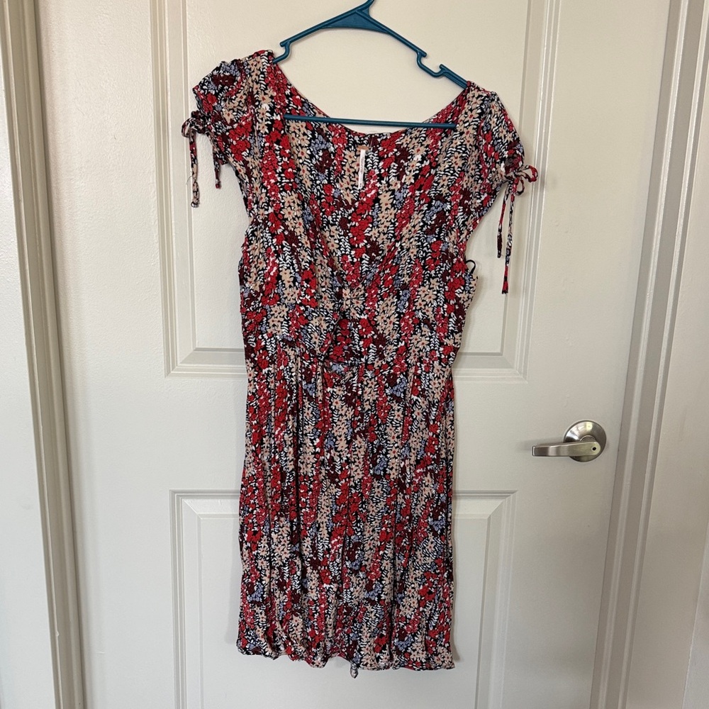 Free People Red and Blue Floral Dress